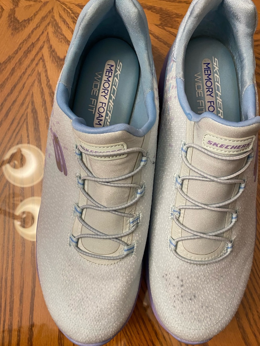 Skechers Women's Light Gray and Lavender Athletic Shoes